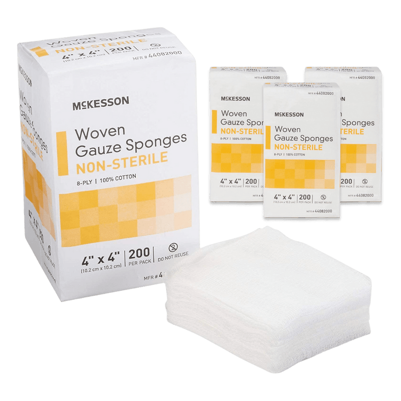 Gauze Sponge McKesson Cotton 12-Ply 4 X 4 Inch Square NonSterile - Hope Health Supply